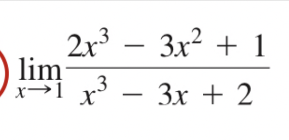 lim
x→1
2x³ − 3x² + 1
3x + 2
X3