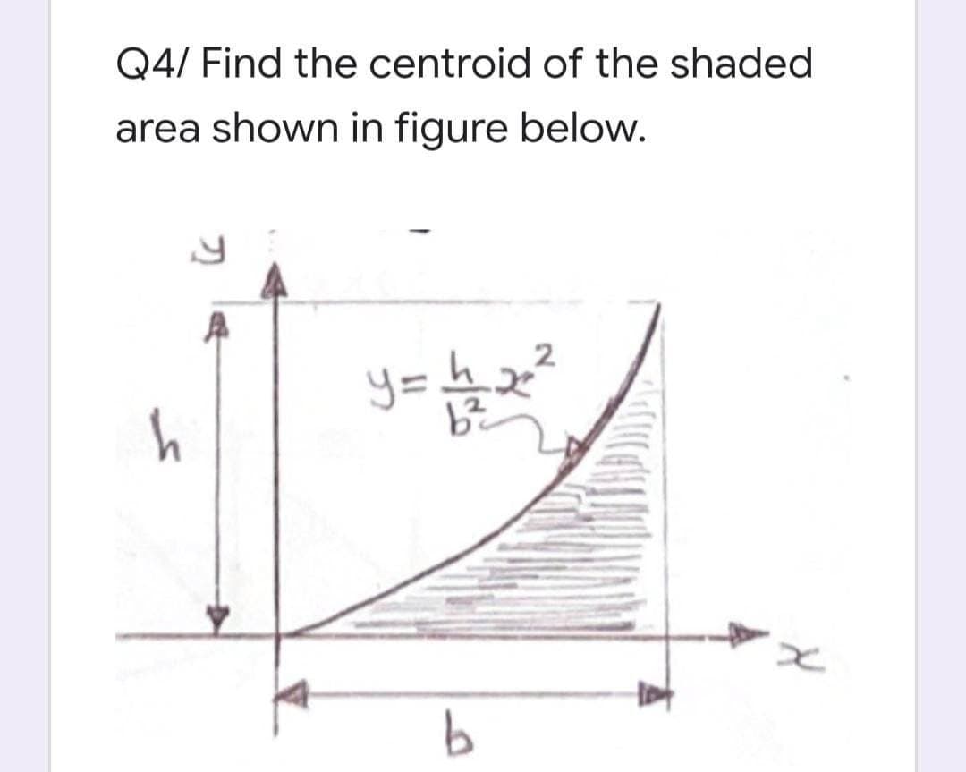 Q4/ Find the centroid of the shaded
area shown in figure below.
2
