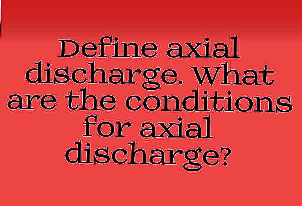 Define axial
discharge. what
are the conditions
for axial
discharge?
