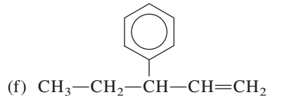 (f) CH;—СН,—СН—СН—CH,
