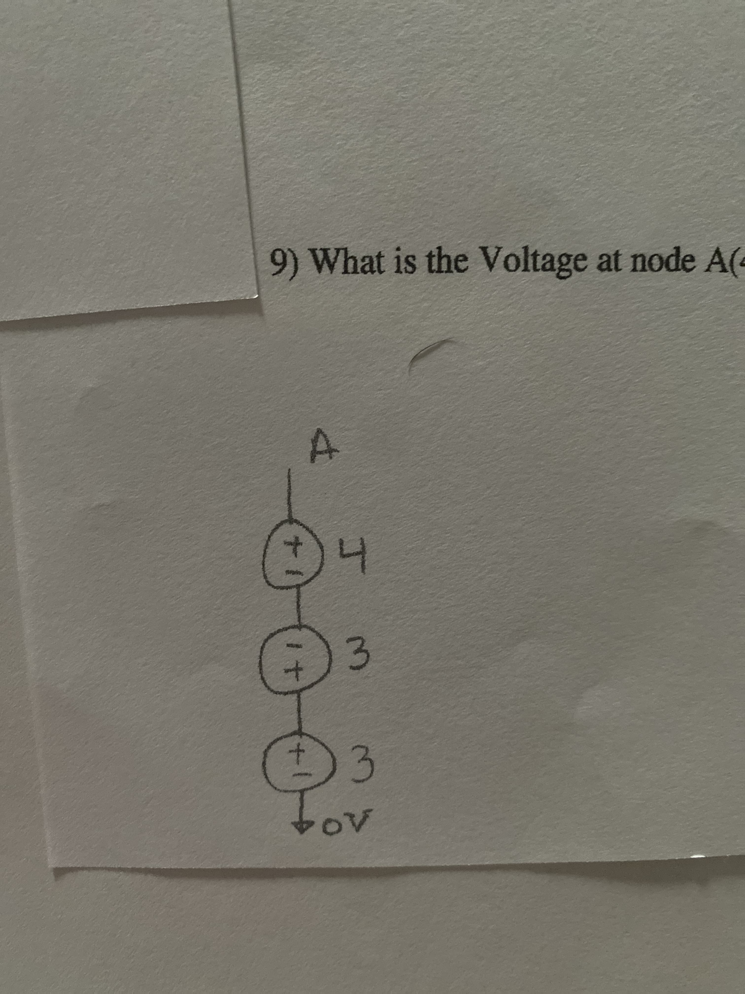 +.
3.
to
3.
9) What is the Voltage at node A(-
