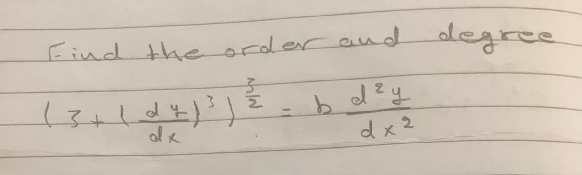 Find the order andolegree
(3+1d4)%)
dx 2
