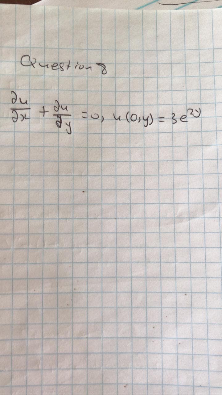 Question 8
au
Jou +
ne
y
=0) M (0,y) = 3e2y
