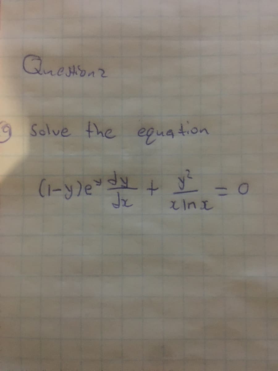 Queston
9 Solve the eguation
