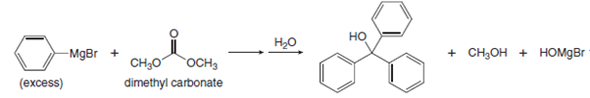 Нао
но
-MgBr +
CH;O
госн,
+ CHOH + нOMдBr
(excess)
dimethyl carbonate

