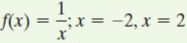 f(x) = ÷;x = -2, x = 2
