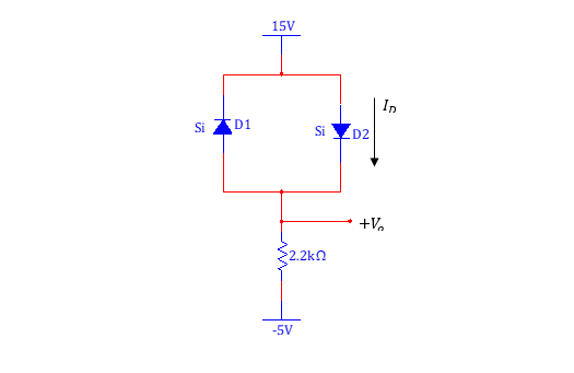 15V
In
Si D2
Si AD1
+V.
$2.2kn
-5V
