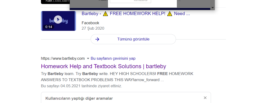 LLANILAMIY
Bartleby - A FREE HOMEWORK HELP! A Need ...
ba
by
Facebook
0:14
27 Şub 2020
Tümünü görüntüle
https://www.bartleby.com - Bu sayfanın çevirisini yap
Homework Help and Textbook Solutions | bartleby
Try Bartleby learn. Try Bartleby write. HEY HIGH SCHOOLERS! FREE HOMEWORK
ANSWERS TO TEXTBOOK PROBLEMS THIS WAYlarrow_forward .
Bu sayfayı 04.05.2021 tarihinde ziyaret ettiniz.
Kullanıcıların yaptığı diğer aramalar
