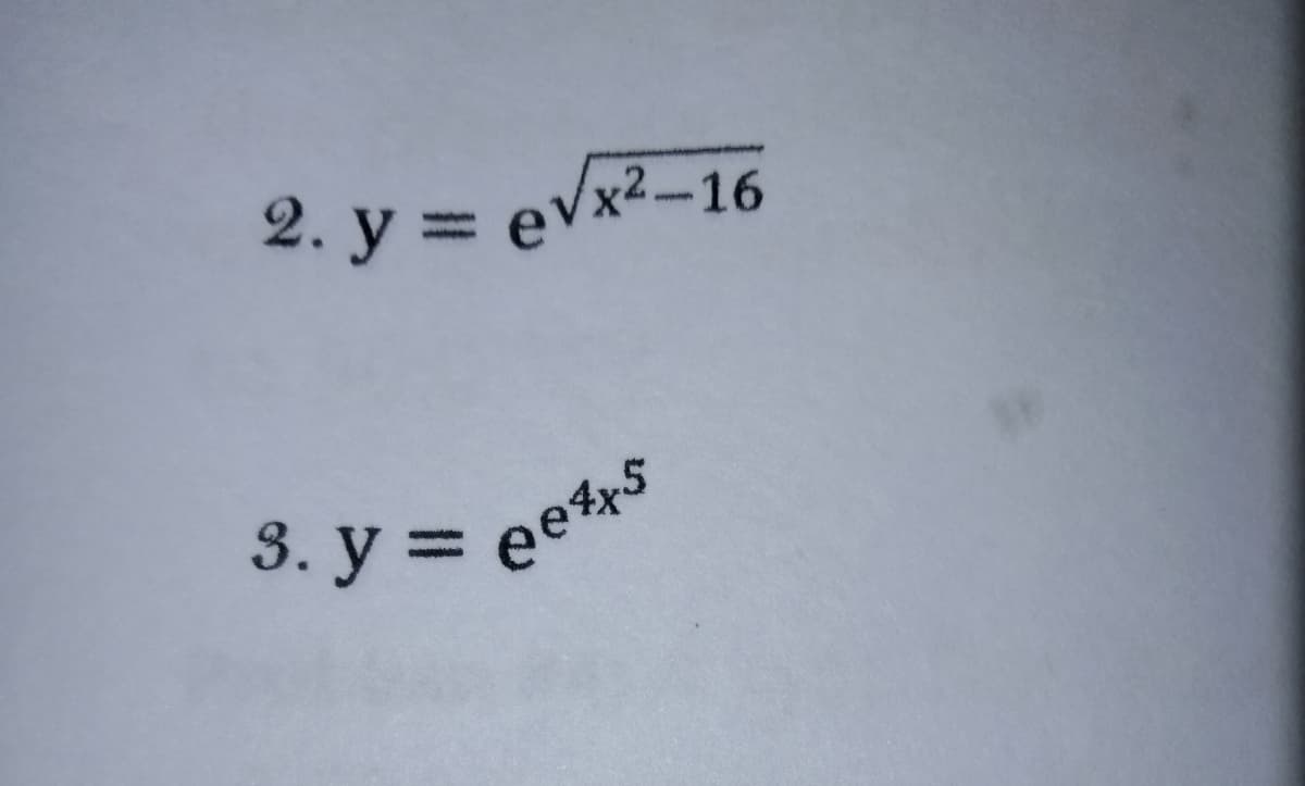 2. y = evx2-16
