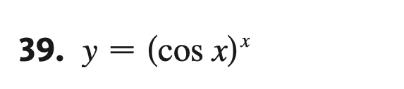 39. y = (cos x)x