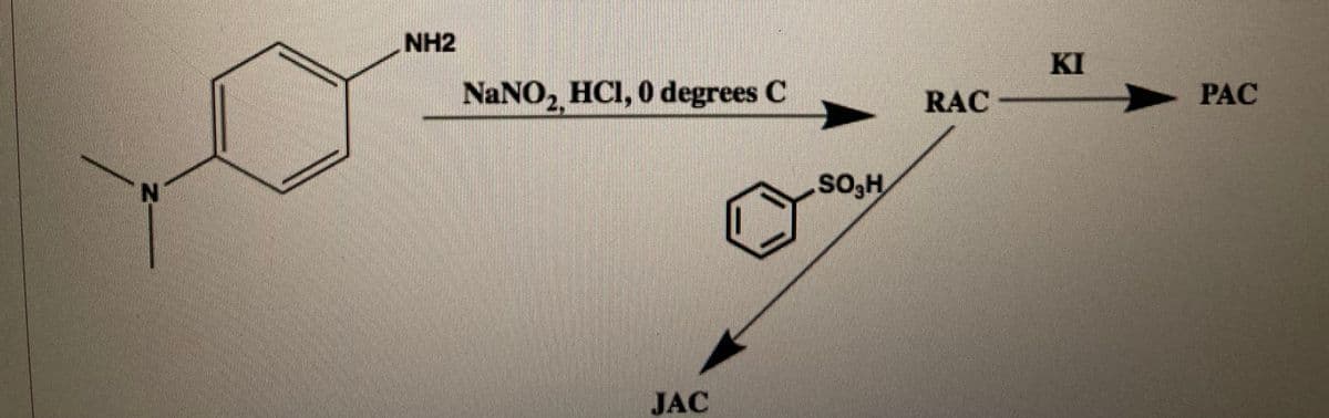 NH2
KI
NANO, HCI, 0 degrees C
RAC
РАС
HOS
JAC
