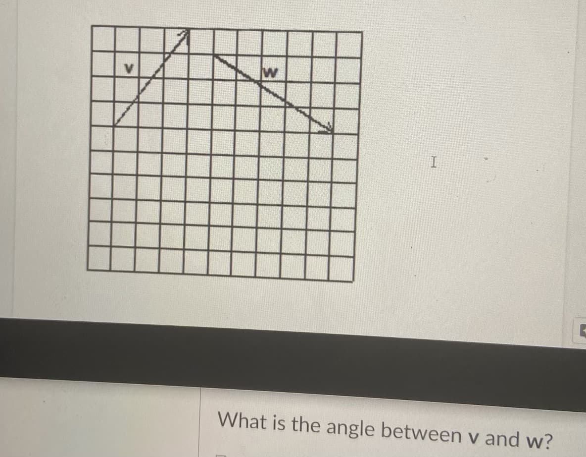 What is the angle between v and w?
