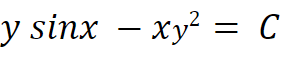 y sinx - xy² = C