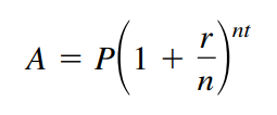 nt
r
A = P 1 +
п
