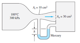 A, = 10 cm?
100°C
300 kPa
A = 30 cm?
|Mercury
