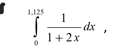 1,125
1
dx
1+2x
