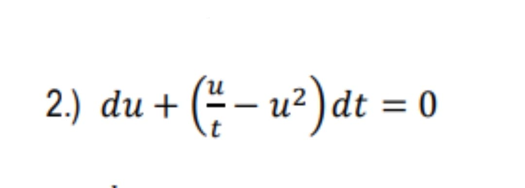 2.) du +
(7/17 - u²)dt = 0