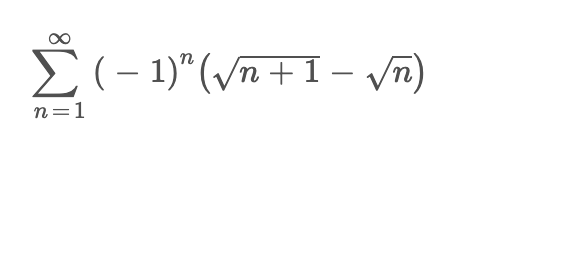 E(- 1)"(/n+1
- vn)
n=1
