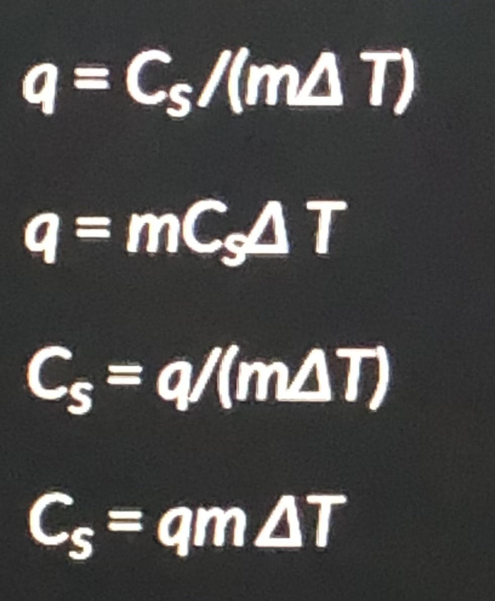 93DC3/(mA T)
q = MCAT
Cs=q/(mAT)
%3D
Cs = qmAT
