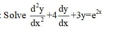 d'y
- Solve
dx
dy
2x
dx
