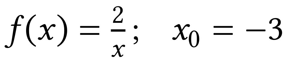 2
ƒ(x) = ²/; x = −3
-3
X