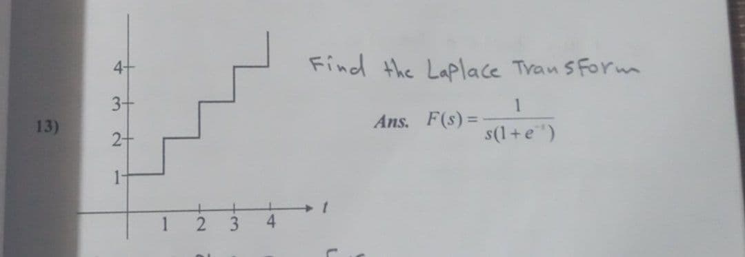 Find the Laplace Tran SForm
3+
1
Ans. F(s) =
13)
2+
s(1+e")
1
3.
4.
