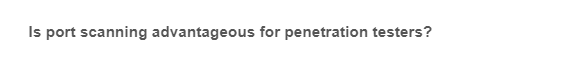 Is port scanning advantageous for penetration testers?