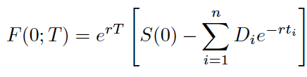 n
F(0; T) = e"" | S(0) – Die-rti
i=1
