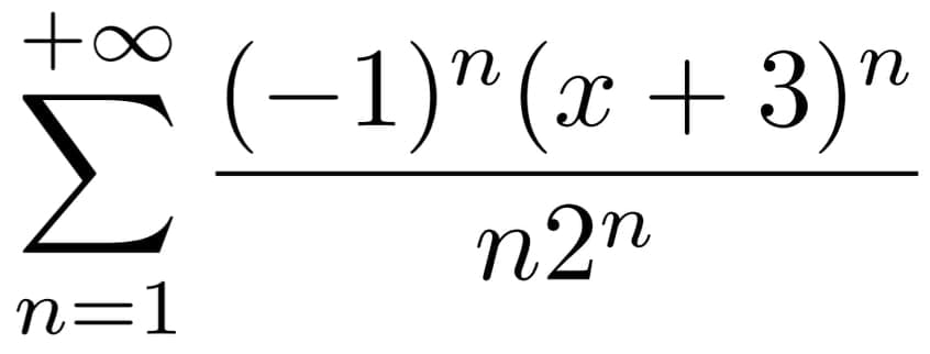 (-1)"(х + 3)"
Σ
n2"
n=1
