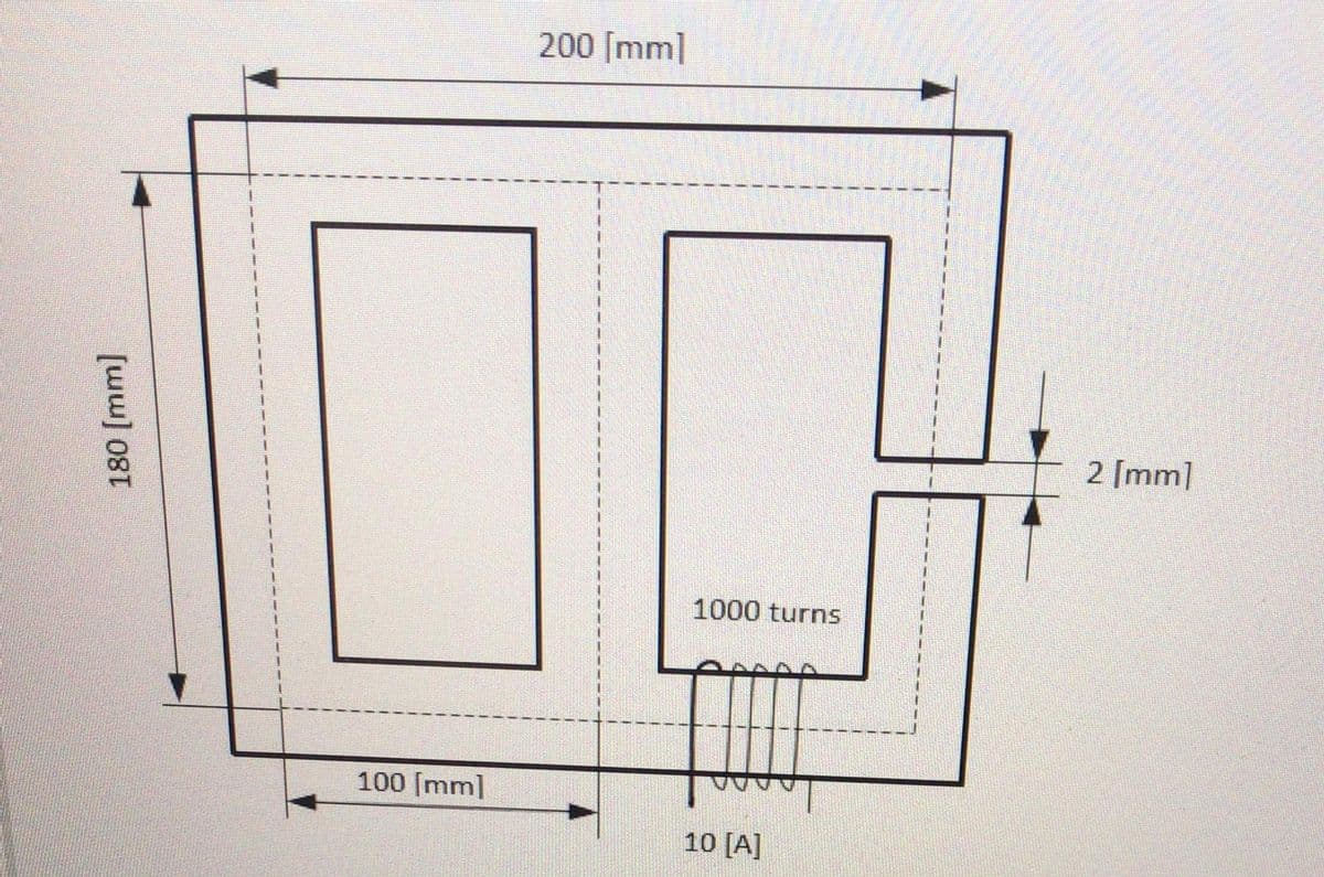 200 [mm]
2 [mm]
1000 turns
100 [mm]
10 [A]
180 (mm]
