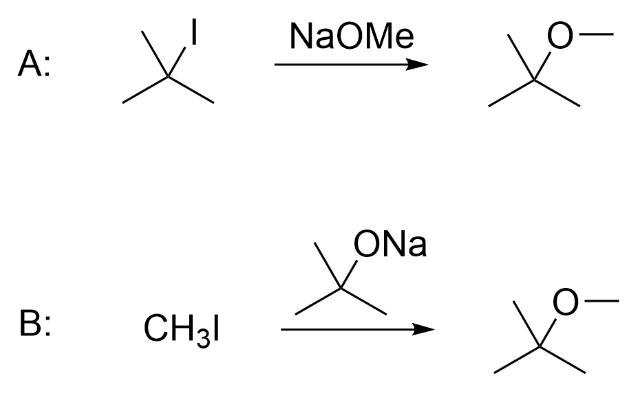 A:
B:
ť
CH31
NaOMe
ONa
to
O-