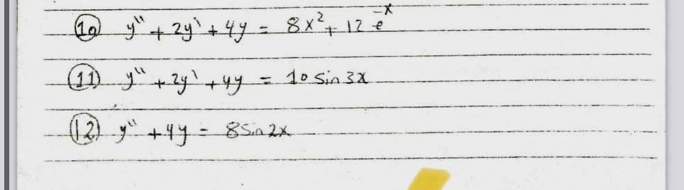 a y+ 2y+44=8x2712 e
(1) +24'+44 = 10 sin3X
