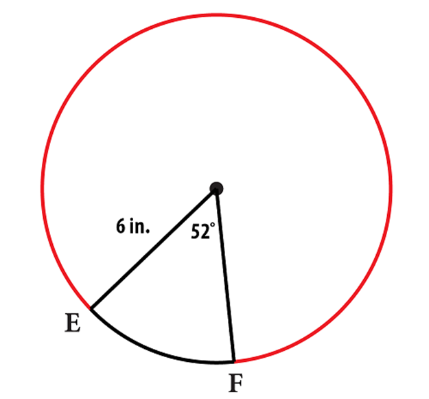 б in.
52°
E
F
