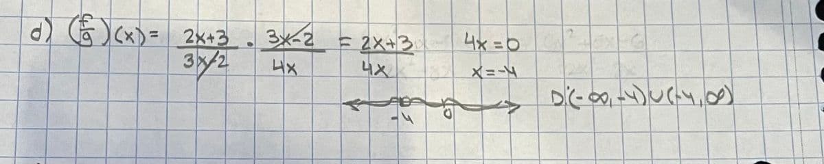 d) (x) = 2x+3
3x/2
3x-2
4x =0 xG
%3D
E 2X+3
4X
4x
X=-4
of
