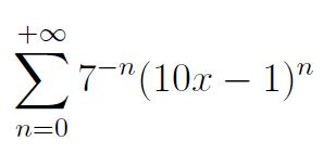 >7-"(10x – 1)"
n
n=0
