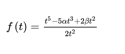 t5 -5at³ +2ßt2
f (t)
2t2
