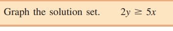 Graph the solution set.
2y 2 5x
