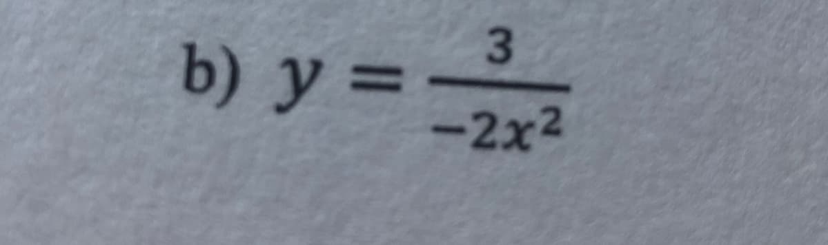 b) y =
-2x2
