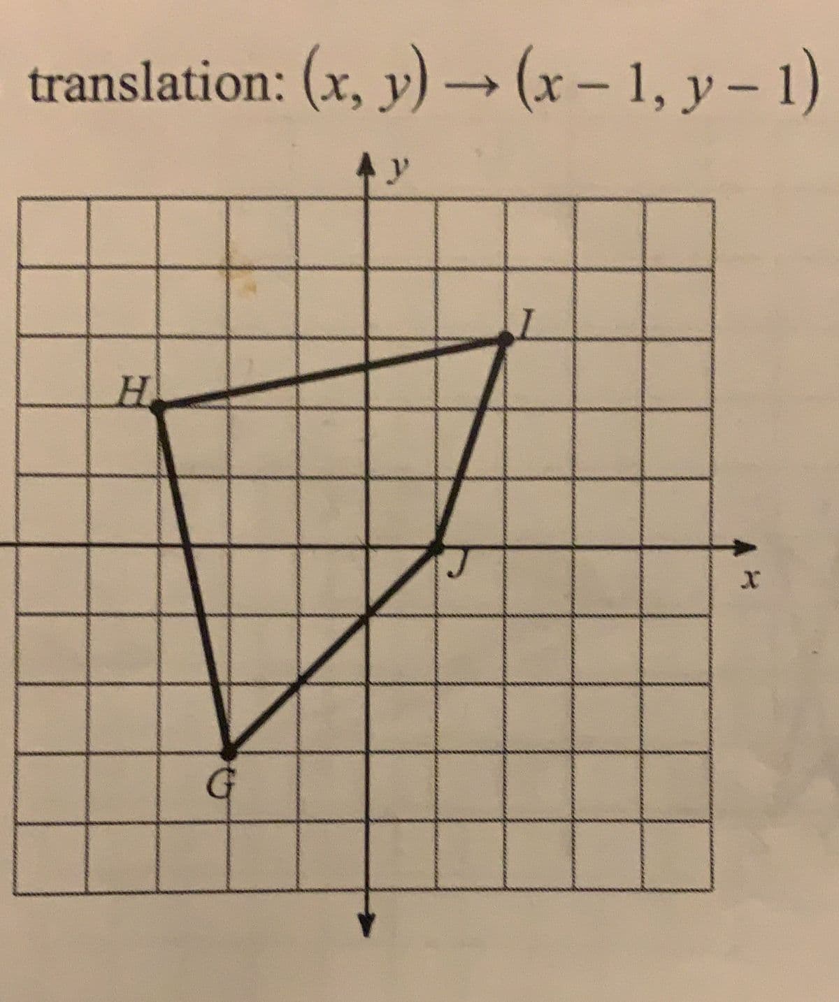 translation: (x, y) → (x – 1, y – 1)
