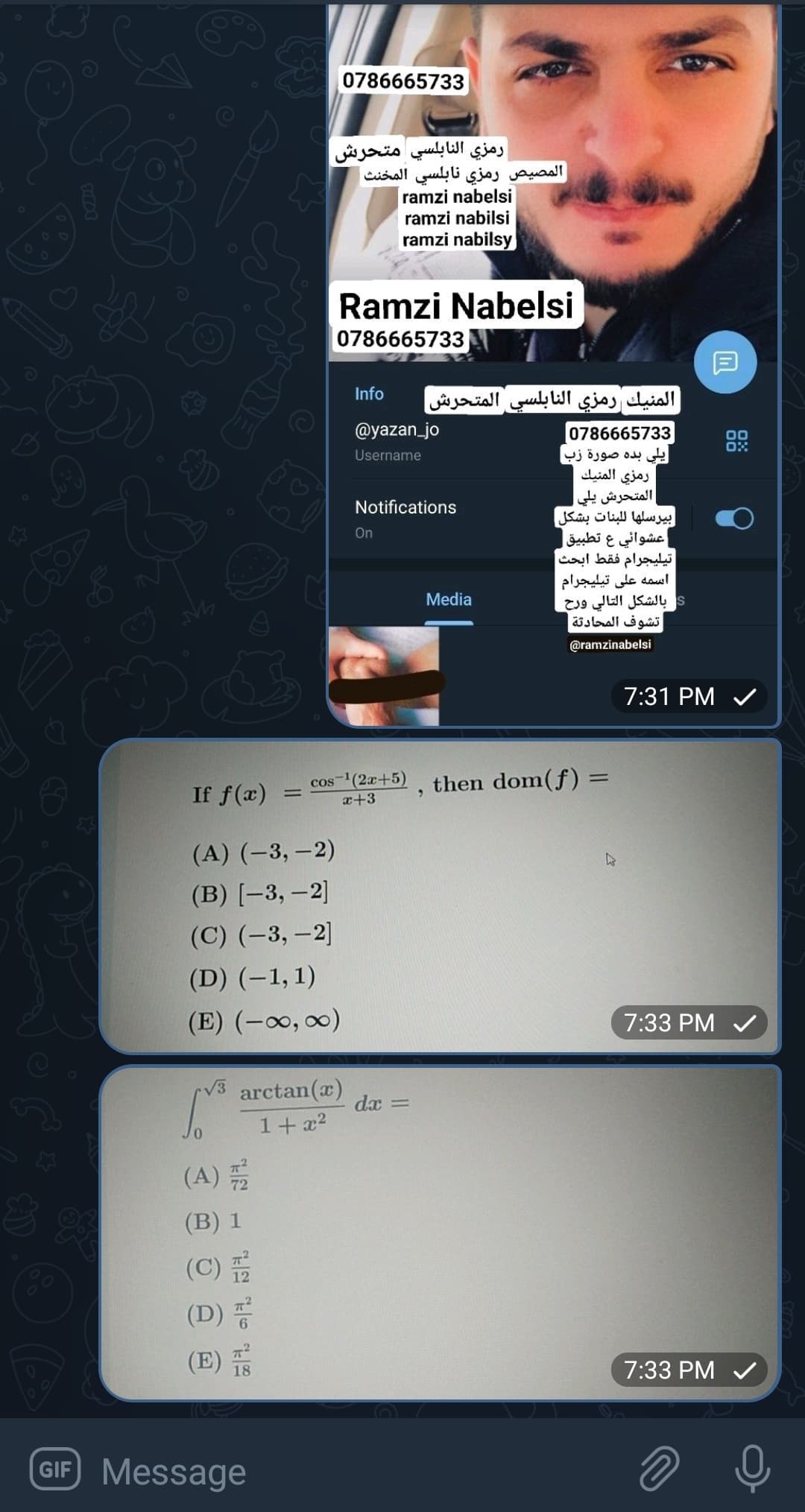 XZX
سد
cos
If f(x)
-
(A) (-3, - 2)
(B) - 3 - 2
(C) (-3, - 2
(D) (-11)
(E) (-00, 0)
√√3
arctan(x)
1+x²
(A)
(B) 1
(C) 2
(D)
(E)
GIF Message
0786665733
رمزي النابلسي متحرش
المصيص رمزي نابلسي المخنث
ramzi nabelsi
ramzi nabilsi
ramzi nabilsy
Ramzi Nabelsi
0786665733
Info
@yazan_jo
Username
Notifications
On
-¹(2x+5)
x+3
da =
المنيك رمزي النابلسي المتحرش
0786665733
يلي بده صورة زب
رمزي المنيك
المتحرش يلي
بیرسلها للبنات بشكل
عشوائي ع تطبيق
تيليجرام فقط ابحث
اسمه على تيليجرام
بالشكل التالي ورح
تشوف المحادثة |
Media
then dom(f) =
2
@ramzinabelsi
00
0::
7:31 PM ✓
7:33 PM
7:33 PM
2
ه