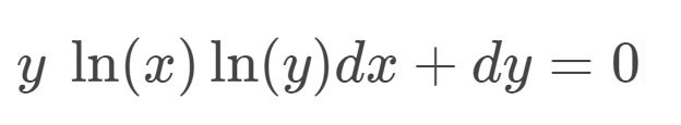 y In(x) In(y)dx + dy = 0
