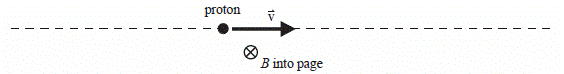 proton
B into page
T