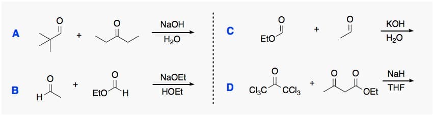 NaOH
КОН
A
H20
EtO
H20
NaH
NaOEt
B
EtO
HOET
D
CląC
Cl3
OEt
THE
H.
