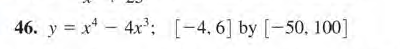 46. y = x - 4x';
[-4. 6] by [-50, 100]

