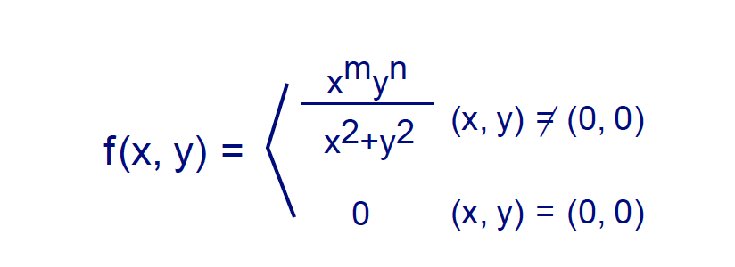 xMyn
x2+y2
(х, у) 7 (0, 0)
f(x, у)
%D
(х, у) %3D (0, 0)
