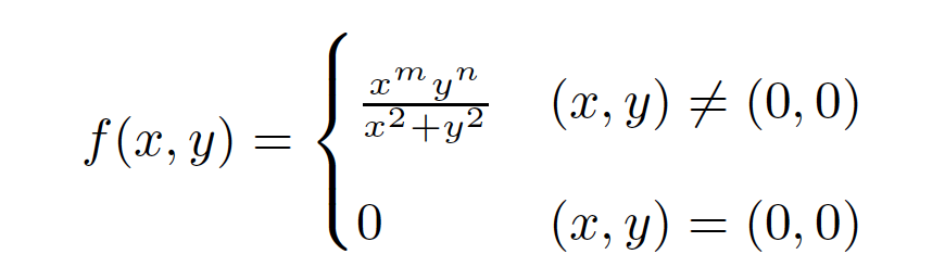 my
(x, y) # (0,0)
x2+y2
f (x, y) =
(х, у) -
(0,0)
