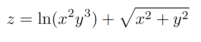 = In(x²y³) + Væ²2 + y?
