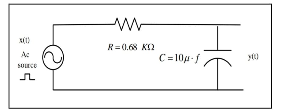 x(t)
R = 0.68 KQ
Ac
C =10µ·f
y(t)
source

