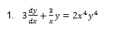 1. 3+y = 2x*y*
