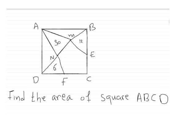 A
B
30
12
Find the area of square ABCO
